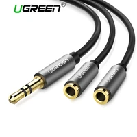 ugreen headphone splitter 3 5mm audio stereo y splitter extension cable male to female dual headphone jack adapter for earphone