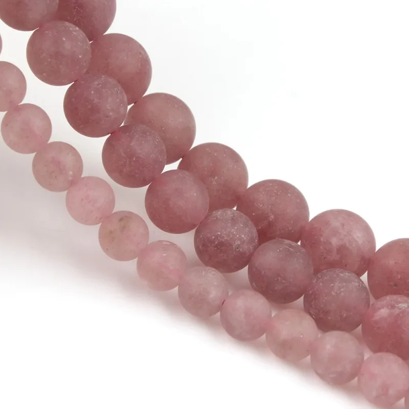 Бусины Из Натурального матового тусклого лака клубничный кварц круглые бусины с