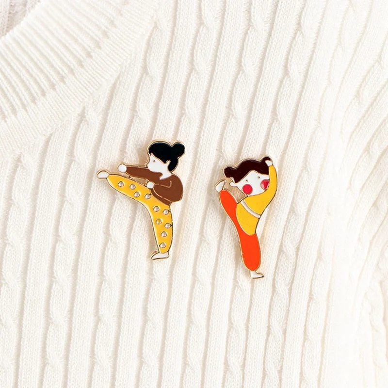 Эмалированная булавка для женщин практики боевых искусств|Броши| |