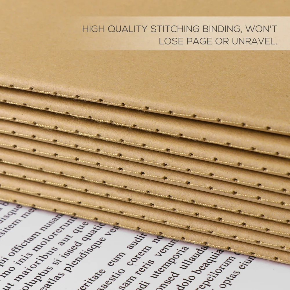 

YeahiBaby 12Pcs Kraft Paper Notebook Blank Travel Journal Notebook for Writing Drawing
