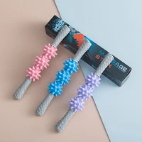 massage stick gym muscle massage roller yoga stick body relax tool anti cellulite trigger point stick with 3 point spiky ball