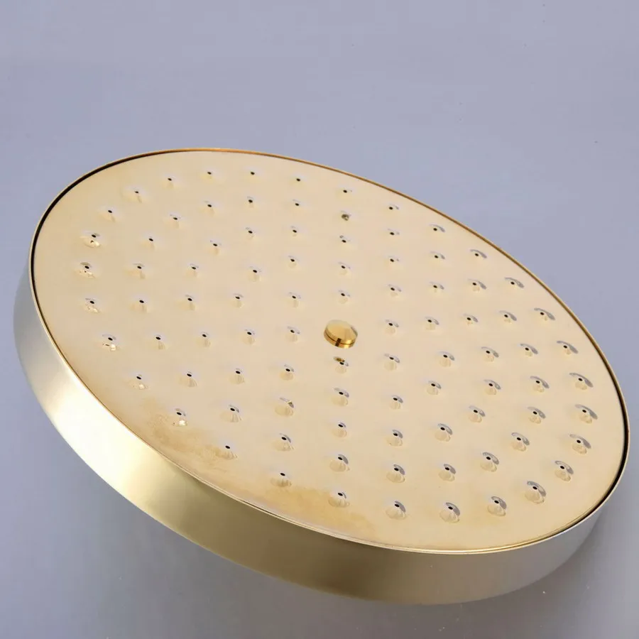 

Luxury Polished Gold Color Brass Bathroom Accessories 7.7 inch Round Top Spray Rainfall Rain Shower Head 2sh265
