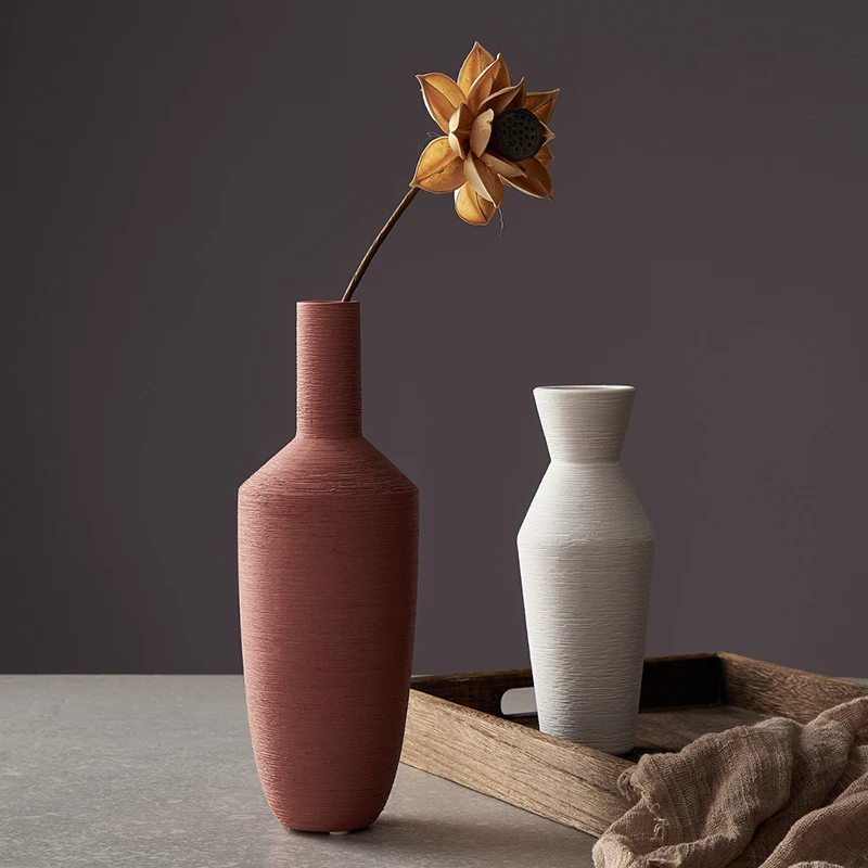 Керамическая ваза в нордическом стиле простой современный Декор для дома