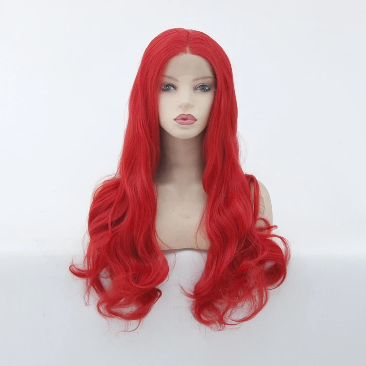 MRWIG средняя часть синтетический передний парик шнурка glueless 1b#2# длинные волнистые термостойкие волокна для женщин