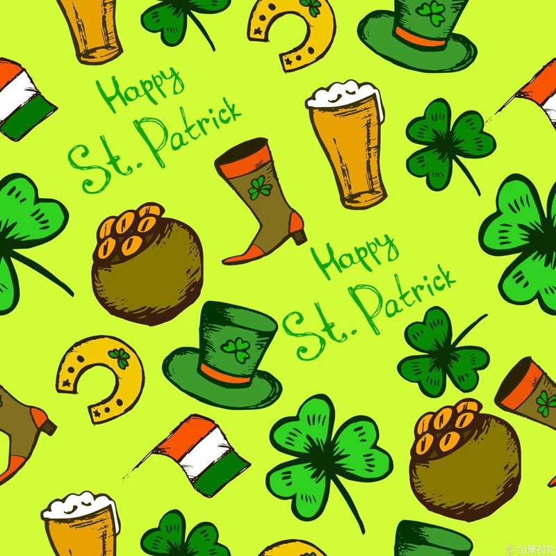 Декоративная ткань ко Дню Св. Патрика на ирландский день 10 шт. хлопчатобумажная