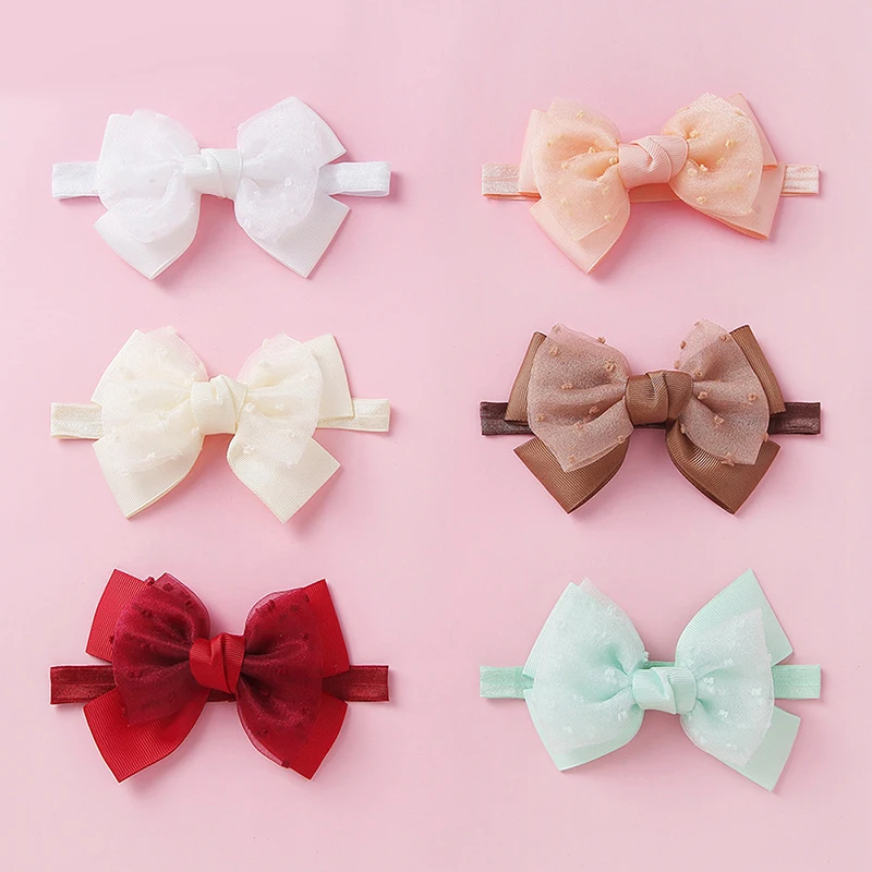 

Gauze Toddlers Elastic Hairband Bow Girls Kids Children Mesh Headband Boy Girls Hair Accessories Mesh Hair Bands Headwear