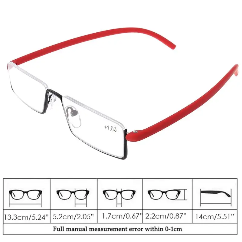 Гибкий чёрного Tr90 с плоскими стеклами и половинной рамкой полу без оправы для