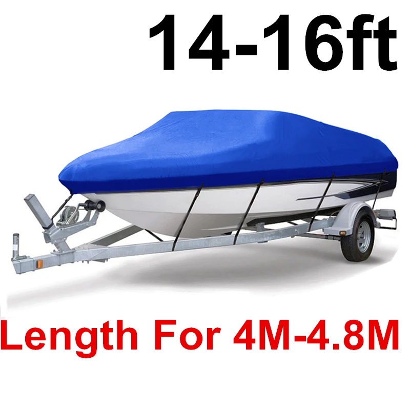 11-22ft Trailerable 210D Чехлы для лодок водонепроницаемый серый Солнцезащитный УФ-протектор сверхмощный катер для катания на лодке покрытие для рыбалки лыжный D45 - Цвет: 14-16ft