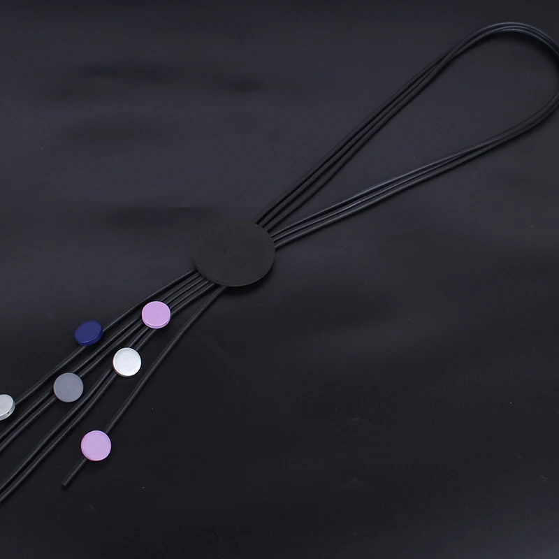 

Goth Style Strange Multi Layer Colorful Necklace Womens Rainbow Wooden Beads Pendant Rubber Necklace Gothic Body Jewelry Decor