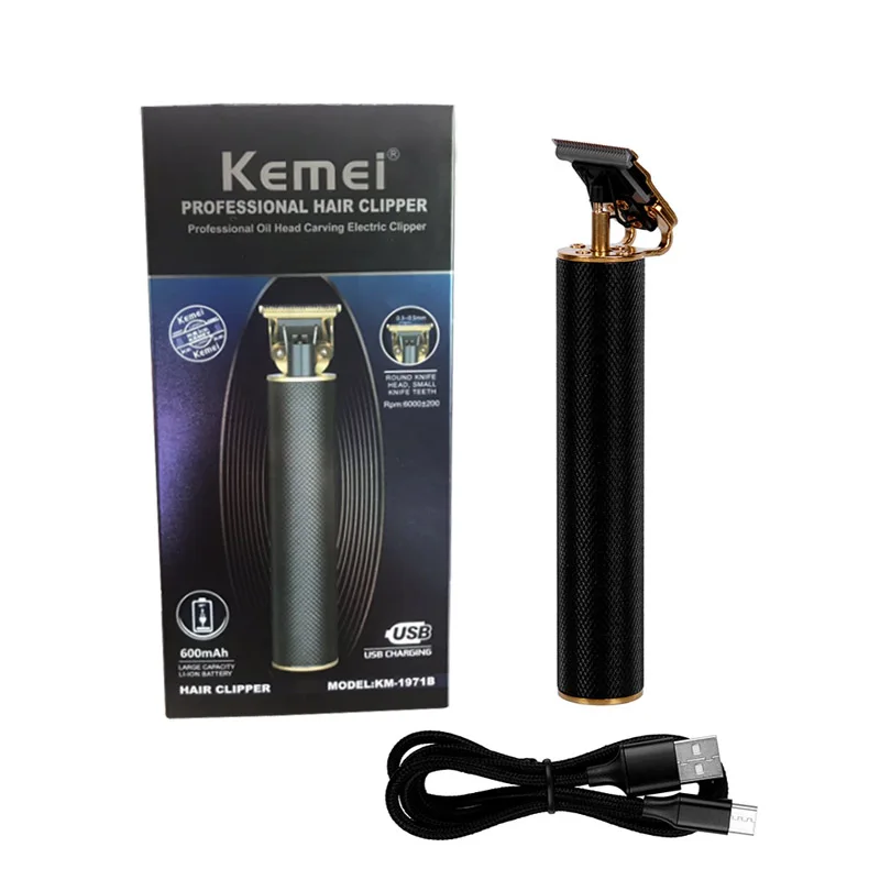 Kemei KM-1971 B Pro Li Skelet Zware Hitter Cordless Trimmer Mannen 0 Mm Kaalhoofdige Tondeuse Afwerking Haar snijmachine | Бытовая