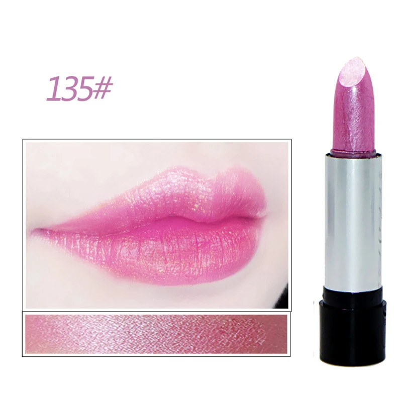 13 Colors Moisturizer Lipstick Waterproof Long Lasting Smooth Moisturizing Glitter Lipsticks Sexy Red Nude Lip Stick Makeup - Цвет: 135