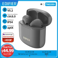 edifier tws200 plus wireless earphones tws earbuds bluetooth 5 2 qualcomm aptx adaptive dual mic noise cancellation type c