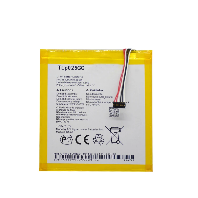 Аккумулятор TLP025GC 2580 мАч Сменный аккумулятор для Alcatel Pixi 4 7 дюймов 0 OT 8063 9003X 9003A