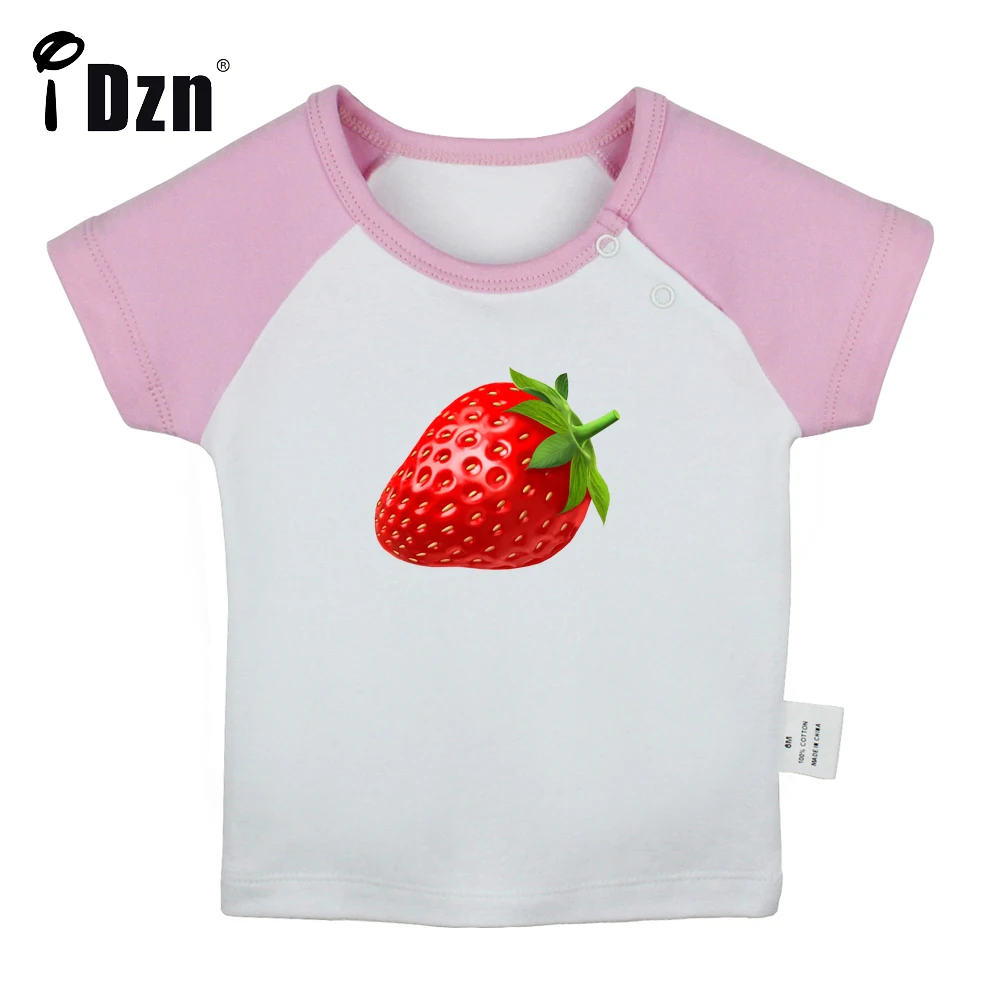 

NEW Sweet Fruit Strawberry Fun Art Printed Baby Boys T-shirts Cute Baby Girls Short Sleeves T shirt Newborn Cotton Tops Clothes