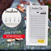 seashine volume lashes 3d4d5d6d eyelash extensions short stem handmade faux mink russian volume lashes premade fans