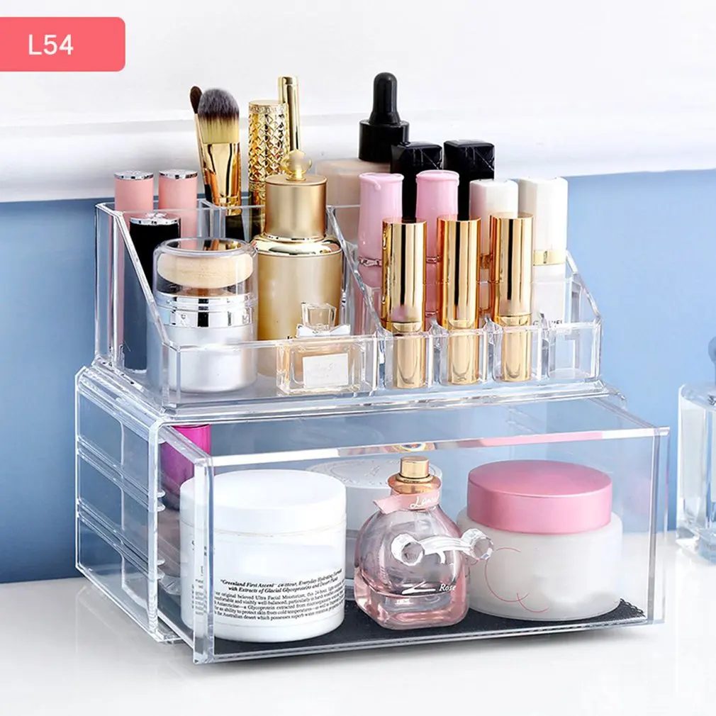 Прозрачный акриловый Органайзер для макияжа коробка хранения губной помады
