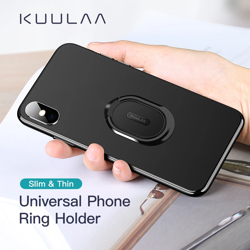 

KUULAA Untra-Thin Mobile Phone Finger Ring Holder Universal 360 Degree Rotation Bracket Stand Magnet Holder For IPhone Xiaomi