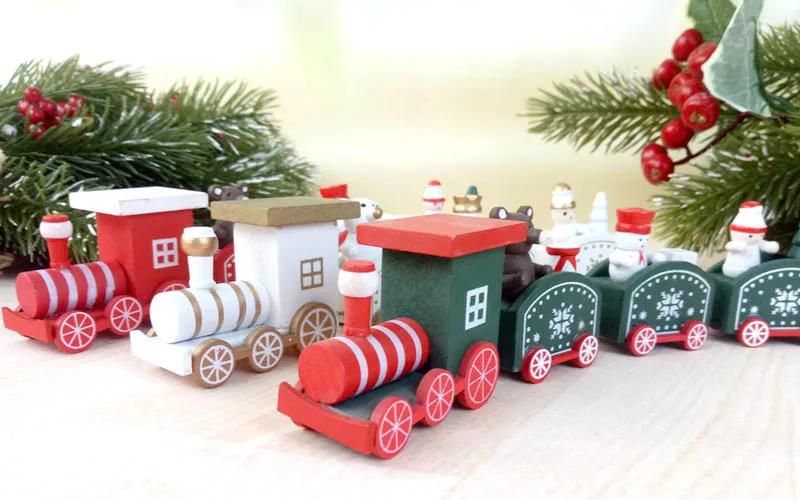 Рождественский поезд деревянное Рождественское украшение для дома с