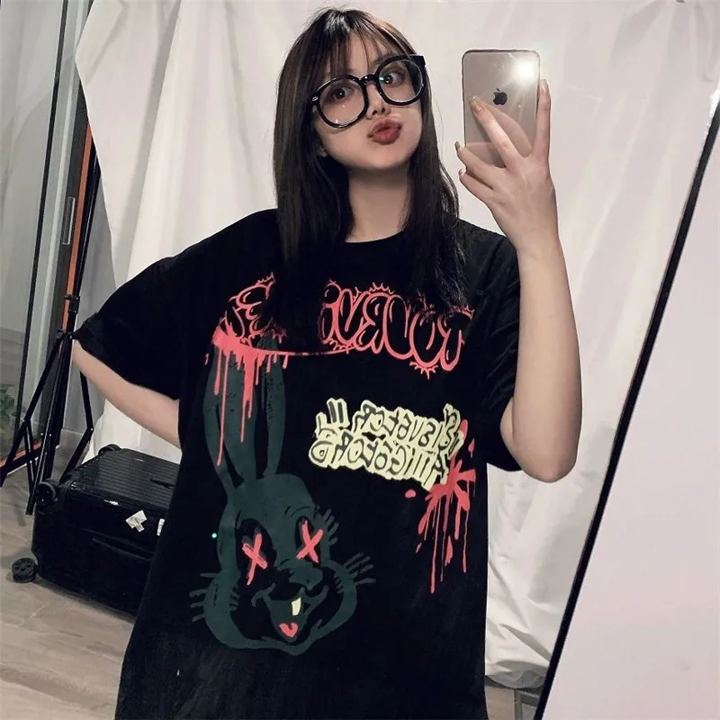 

Летняя белая черная футболка, крутая летняя новая футболка, милые праздничные вечерние женские свободные футболки для девочек и мальчиков