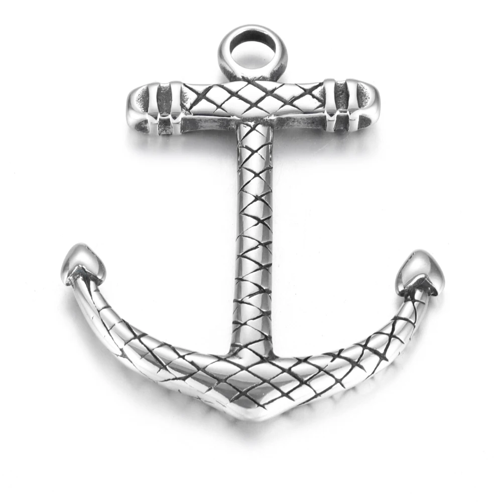 

Stainless Steel Anchor Pendant Polished Charms 3mm Hole DIY Neckalce Pendants Hook Accessories Jewelry Making Supplies