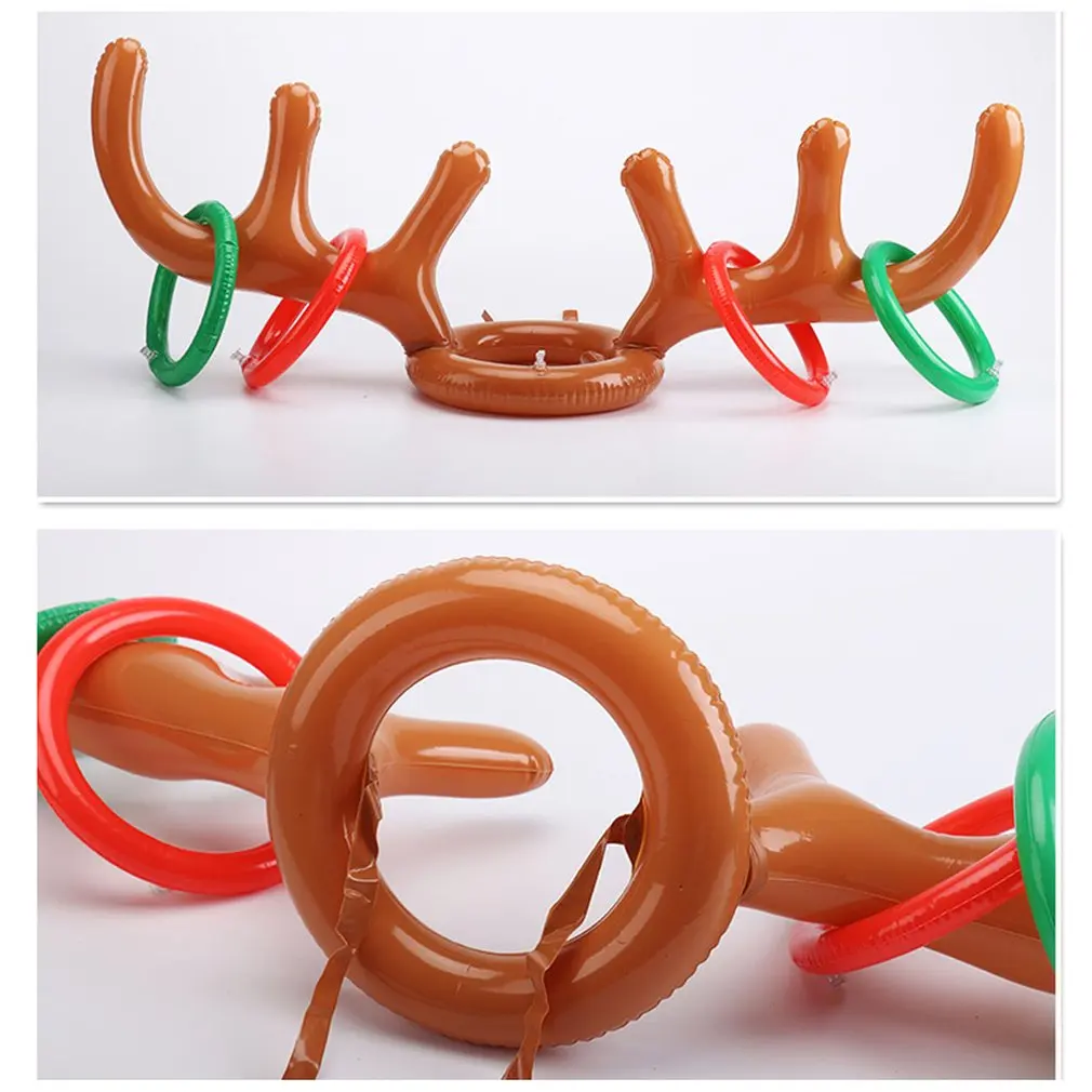 

Christmas Game Inflatable Reindeer Antler Hat Ring Toss Christmas Gift for Kids Navidad Natal New Year Gift Game Xmas Decor Noel