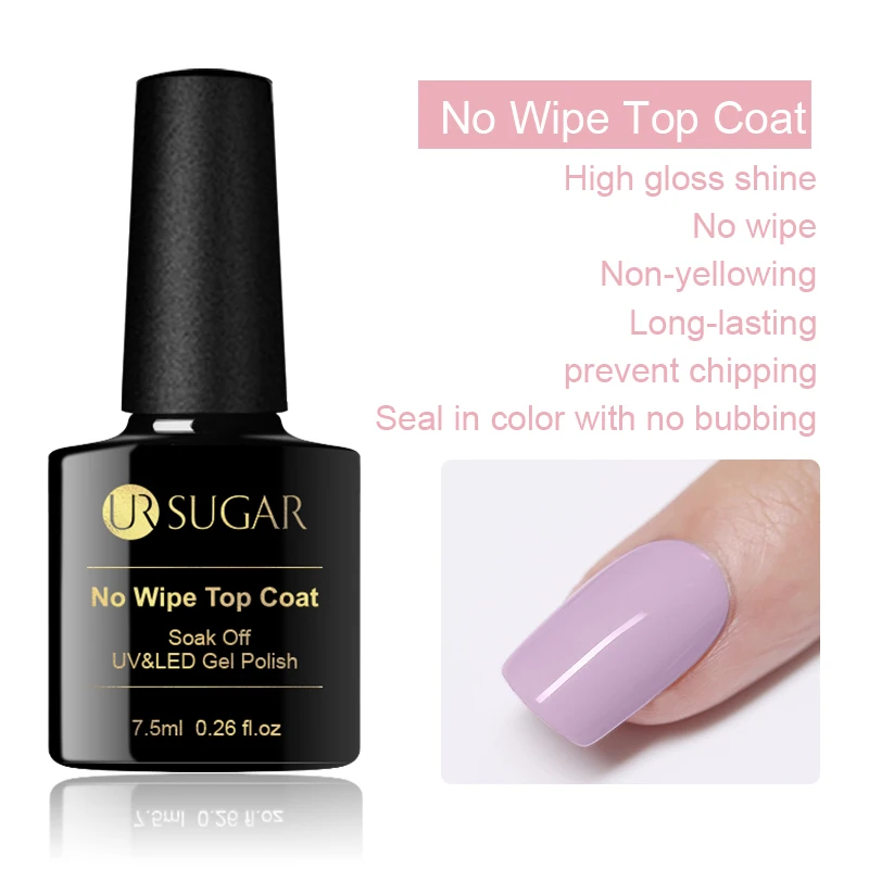 Top Coat UR SUGAR 15 мл Блестящий Блеск поли Удлинительный УФ-гель лак голографические блестки строительный УФ-гель палец удлиннение ногтей искусство Лак для ногтей - Цвет: Top Coat