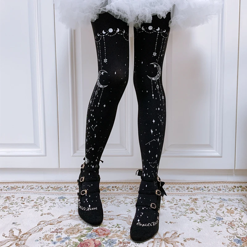 

Женские колготки с принтом "Лолита" в стиле Харадзюку"