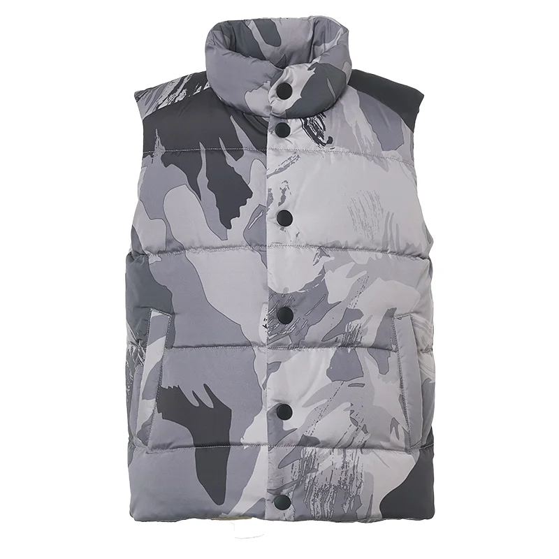 

CHERICOM autumn and winter new children's clothing stand collar solid color down vest printed camouflage warm vest 239802