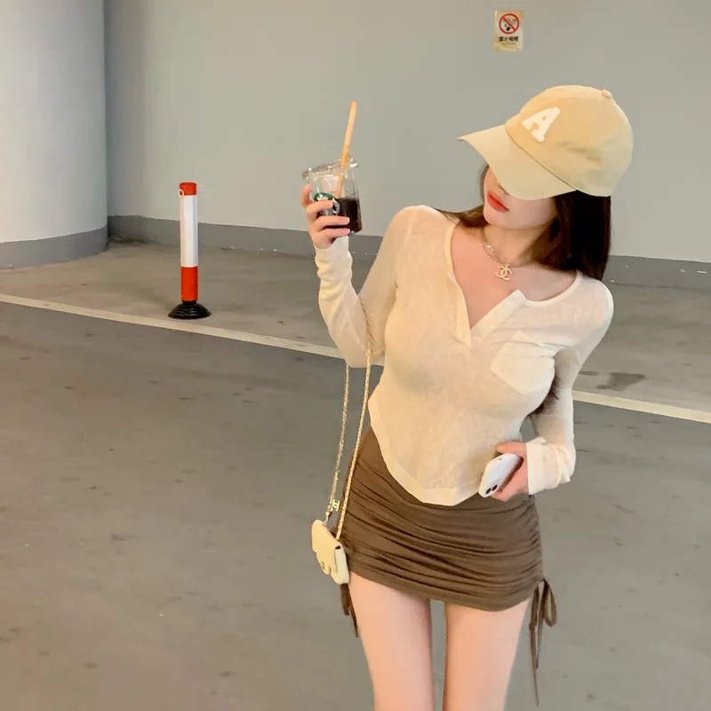 Футболка женская прозрачная пикантный дизайн Солнцезащитный уличный Топ в стиле