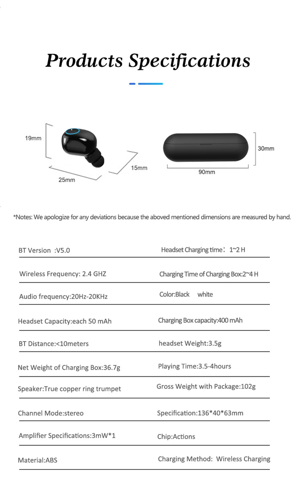 TWS зарядное устройство Bluetooth наушники беспроводные наушники с IPX5 Водонепроницаемый Беспроводной зарядный чехол 3D стерео звук