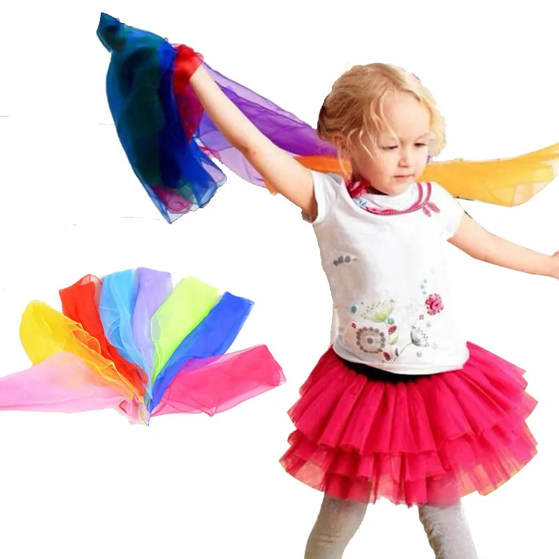 6Pcs Candy Color Gymnastics Scarves Outdoors Games Toys for Kids Dancing Juggling Towels Sports Interactive Square Dance Gauze | Игрушки и