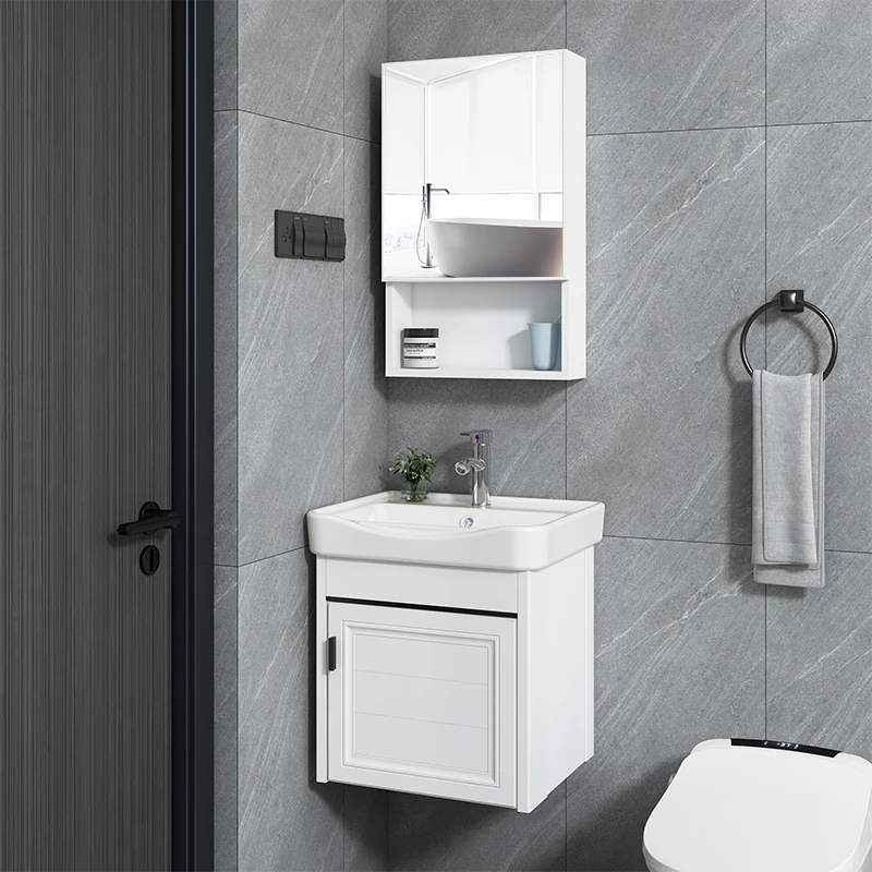 

Small Apartment Wall-mounted Washbasin Simple Bathroom Furniture with Mirror Storage Cabinet Washbasin Vanity Combination