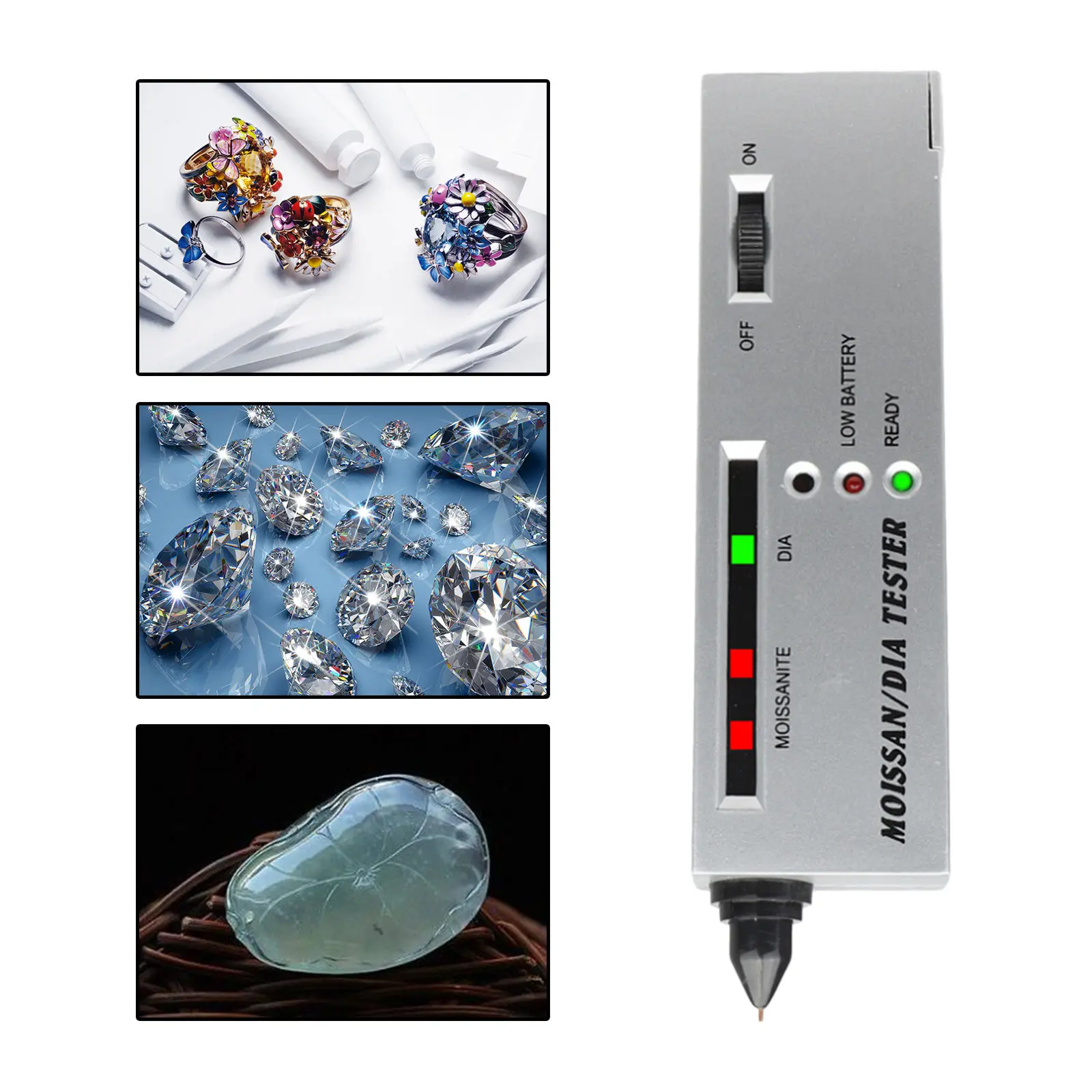 Professional High Accuracy Diamond Tester Gemstone Gem Selector Jewelry Watcher Tool LED Diamond Indicator Test Pen Jeweler
