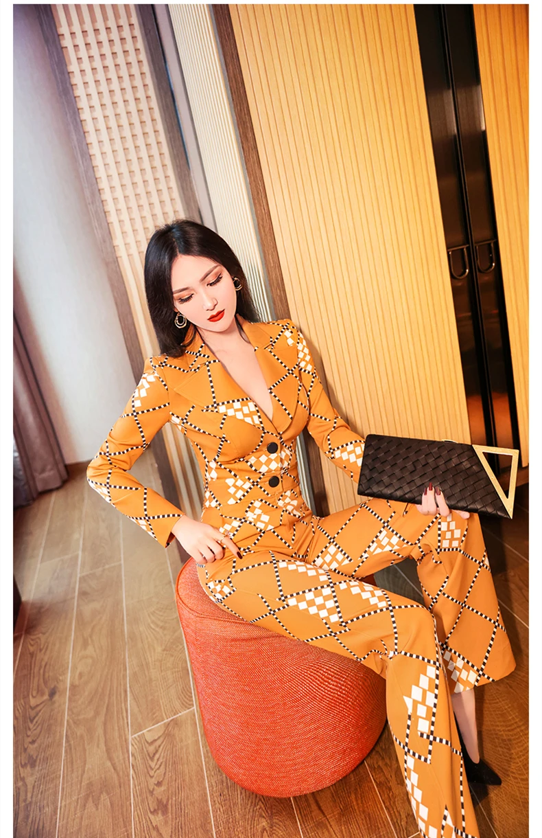 new spring and autumn office lady Fashion casual brand female women girls long sleeve flare jumpsuits clothing