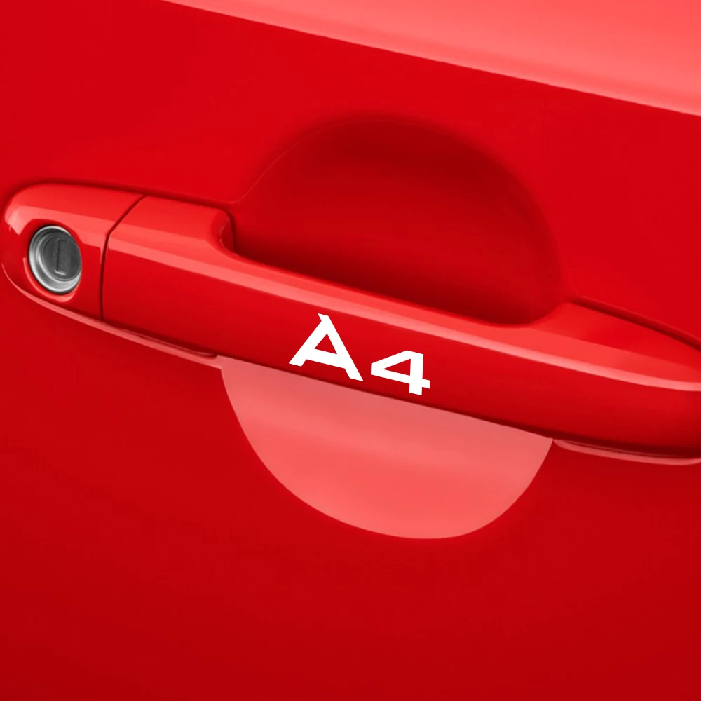 4 шт. наклейки на дверные ручки для Audi A4 B5 B6 B7 B8 A3 8P 8 В 8L A5 A6 C6 C5 C7 A1 A7 A8 Q2 Q3 Q5 Q7 TT RS3 RS4 RS5