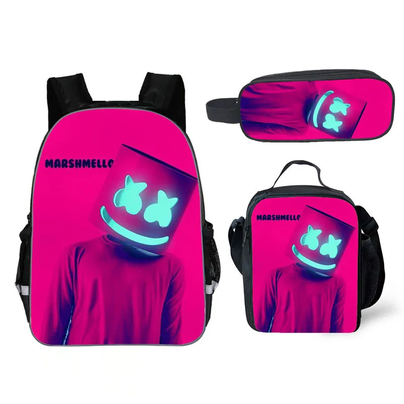 Школьный рюкзак для детей Marshmello сумка Молодежный большой школьный рюкзак для мальчиков/девочек Детский Рюкзак Bookbag