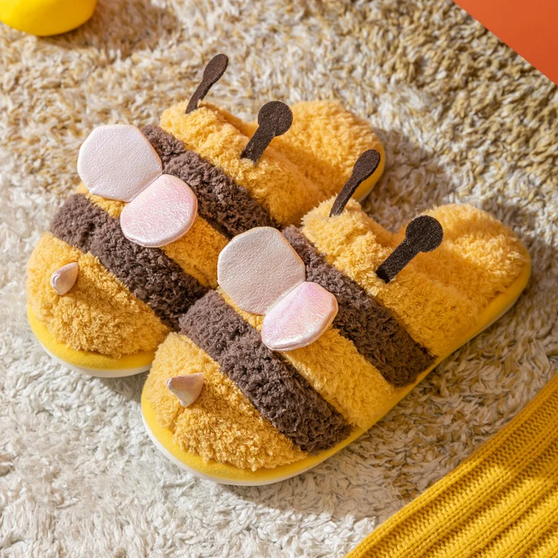 

Women Fashion animal Slippers Lovely Comfortable Warm Slipper Men Bedroom Soft Plush Slippers Lovers Get Up Home Non-slip Slides