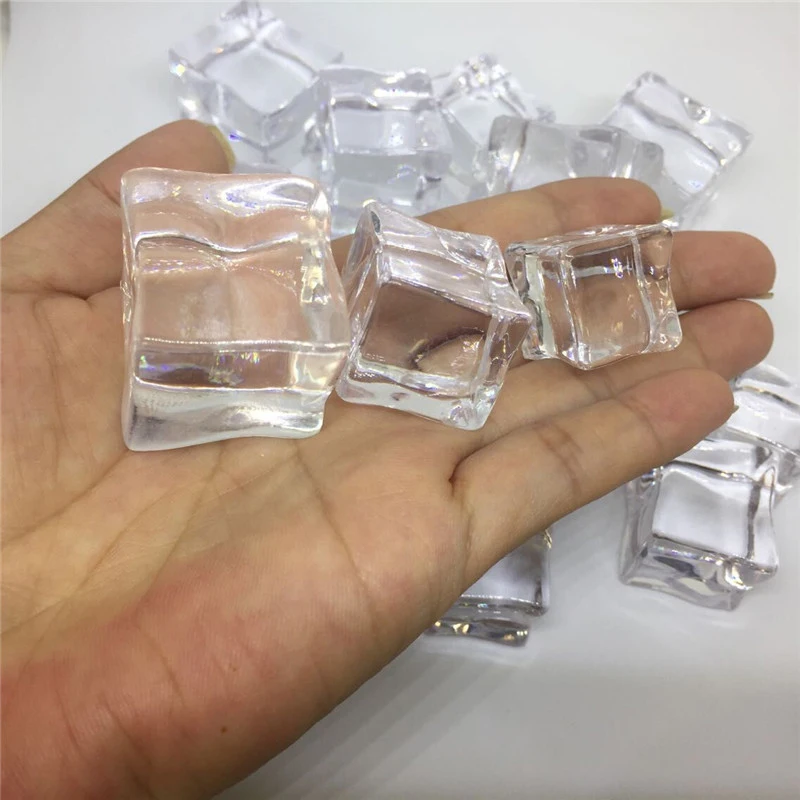 10pcs Acrylic Simulation Ice Cube Highly Transparent Ice Side Length 1.5/2/2.5/3 cm for Photography Accessories Props Decoration