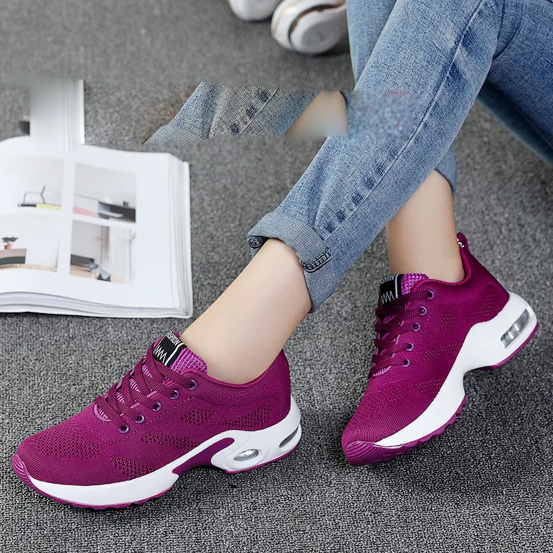 1727-2 purple HoYeeLin для девушек-студенток от Для женщин Обувь для танцев из мягкой сетчатой ткани Танцы кроссовки Танцы Фитнес тренировочная обувь красного цвета - Цвет: 1727-2 purple