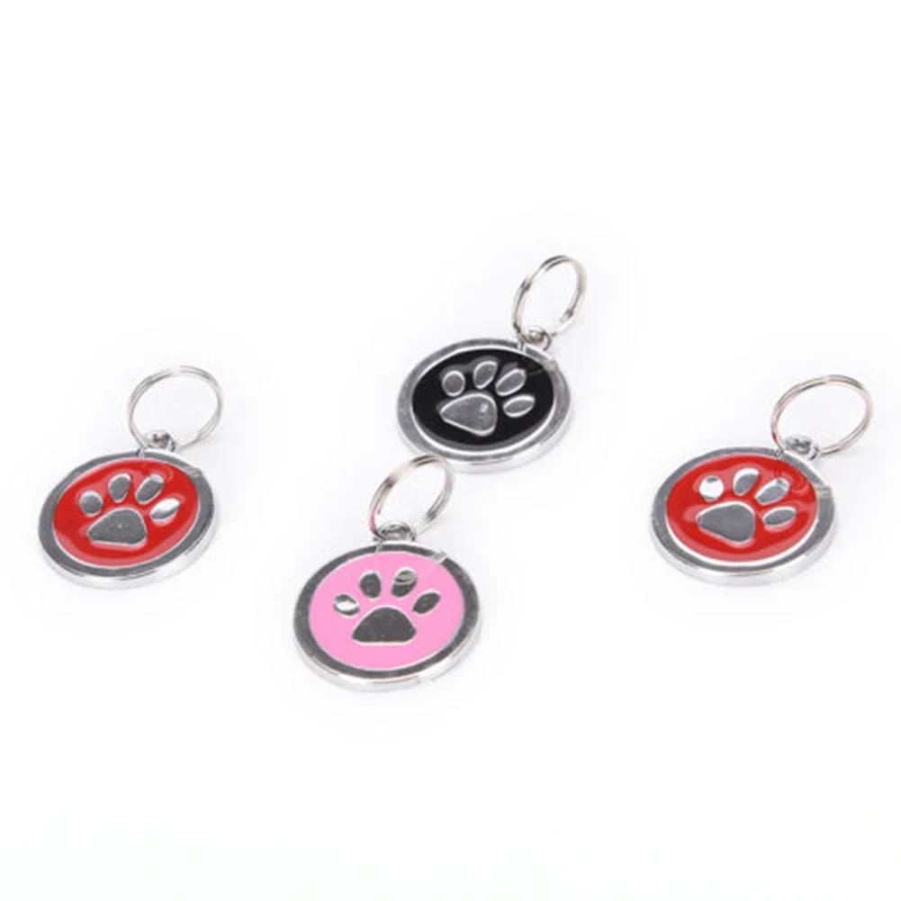 Круглый Кулон ошейник для собак с рисунком костей и идентификацией по имени