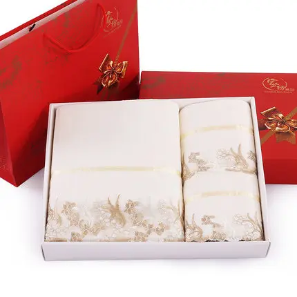 Свадебное банное полотенце Подарочная коробка набор полотенец хлопковое