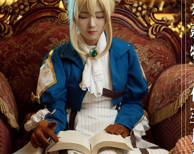 

Фиолетовый Evergarden Костюм Аниме фиолетовый Evergarden Косплэй Для женщин костюмы из японского аниме Готическая Лолита платье парик