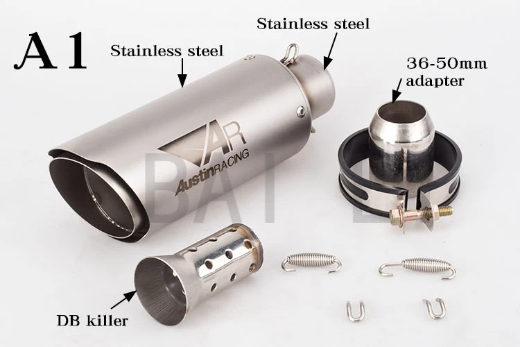 A1-51mm 51 60 мм moto rcycle глушитель выхлопной трубы из титанового сплава для AR austine Racing tubo escapamento de moto для S1000 R1 - Цвет: A1-51mm