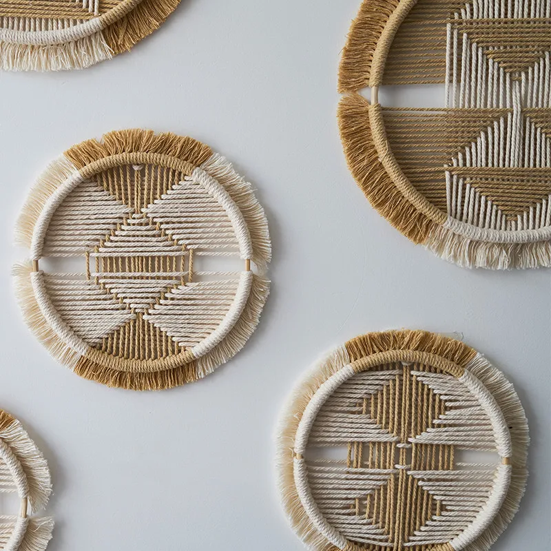 Boho House Decoration Macrame Wall Hanging Cotton Woven Round Tapestry Mandala Room Decor Headboard | Дом и сад