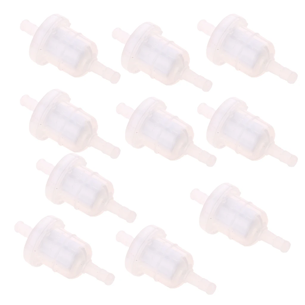 

10 X White Gasoline Inline Fuel Filter Motorcycle Part Fit 6mm Fuel Pipes