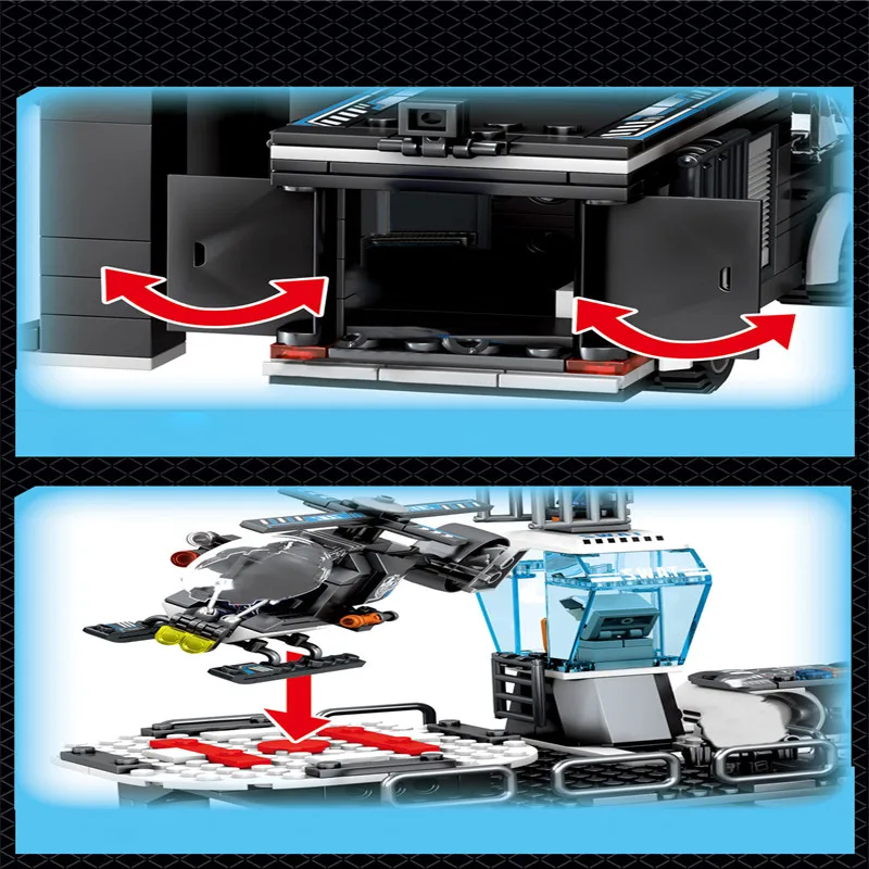 

1464 PCS 102491 Technical Black Hawk Special Forces:Special Police Headquarters Building Blocks Bricks Toys Gift Kids Christmas