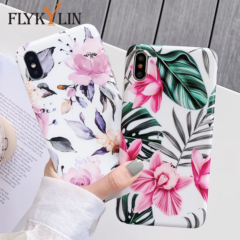 Чехол FLYKYLIN с мраморным цветком для samsung Galaxy A40 A50 A70 задняя крышка на художественный лист Мягкие силиконовые чехлы для телефонов мультяшная оболочка