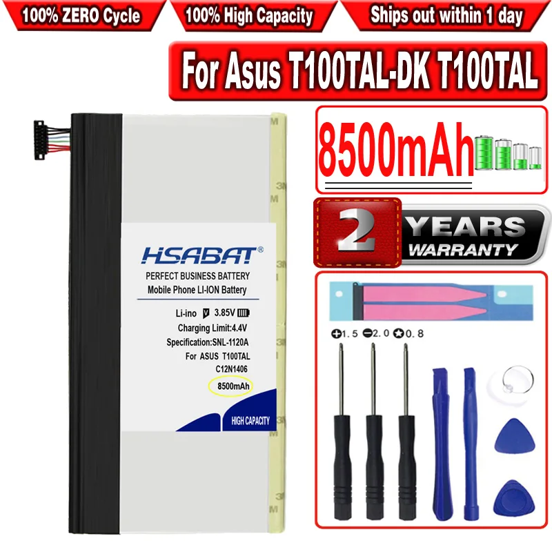 

HSABAT 8500mAh C12N1406 Battery for ASUS Pad Transformer Book T100TAL-DK T100TAL Tablet