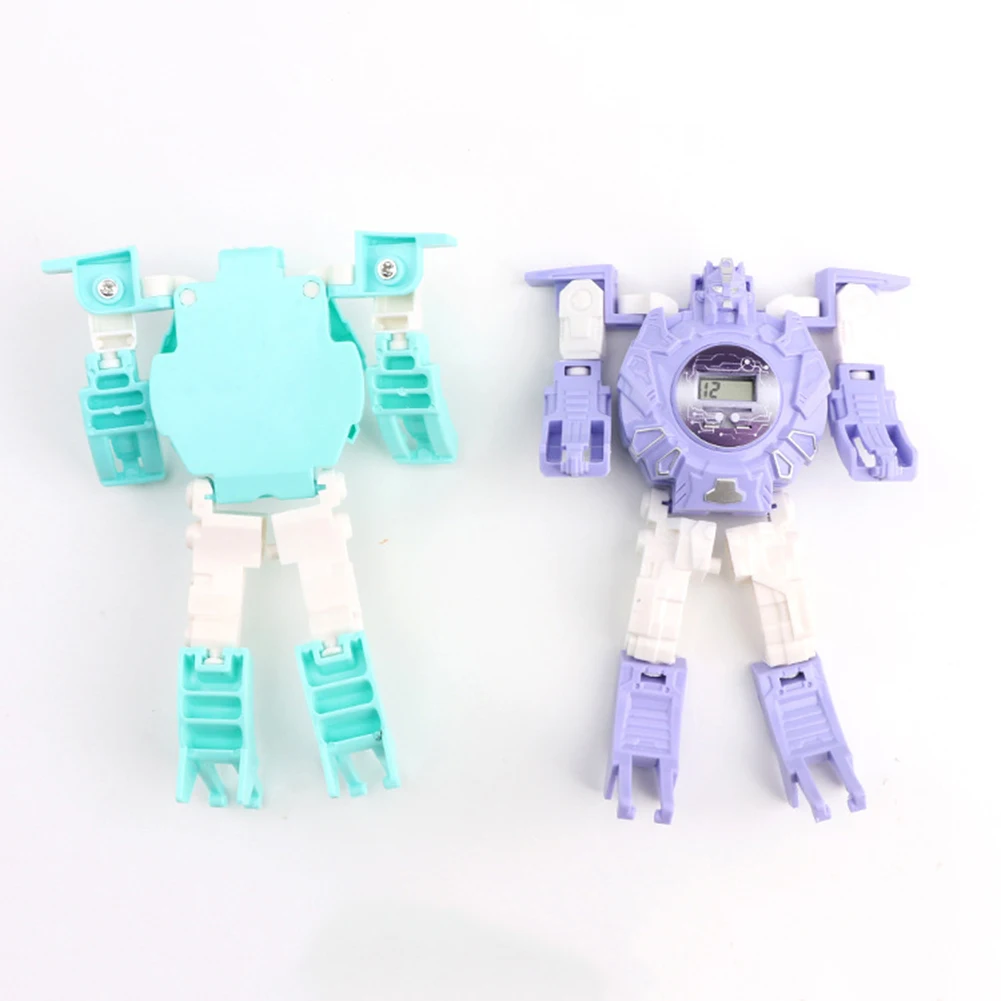 Детские креативные электронные часы трансформеры 2 в 1 наручные с героями