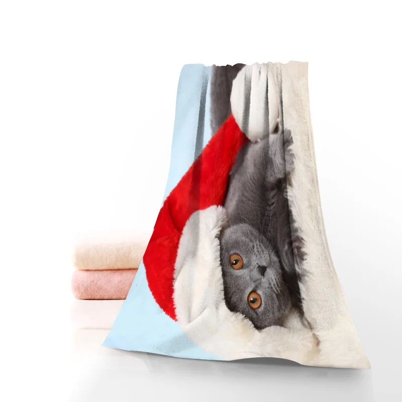 Новый принтом в виде рождественского кота Животные Полотенца несколько Цвет